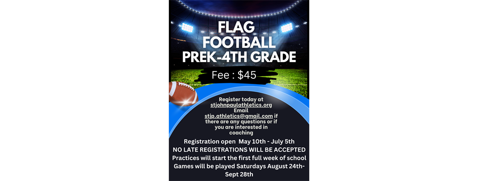Coed Flag Football Registration is open!